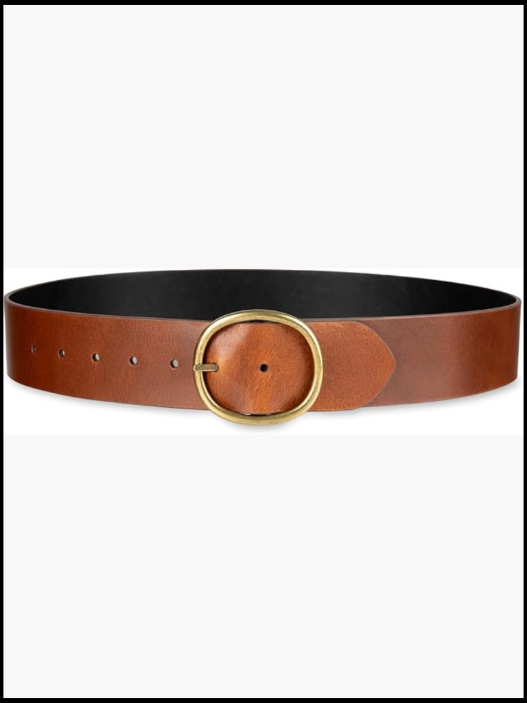 Wide Reversible Circle Flip-Buckle 2" Belt For Dresses, Skirts